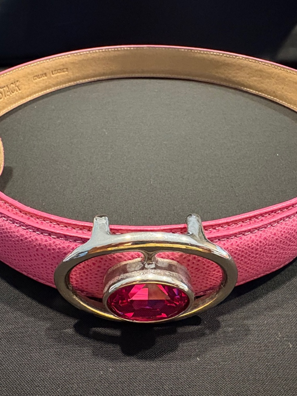 Terry Stack Pink Women's Leather belt (L)